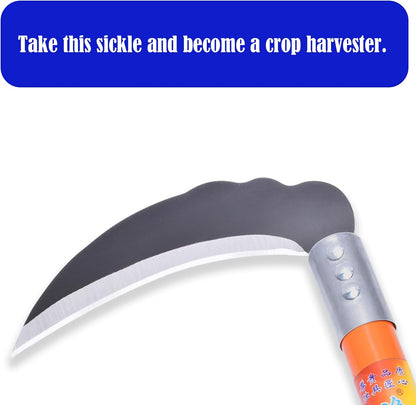 1pce 340mm/13.39in Carbon Steel Billhook Brush Clearing Sickle for Grass,Weeding Tools for Garden,Curved Sawtooth Sickle,Machete Axe for Cutting Trees,Steel Blade Knife in Hand