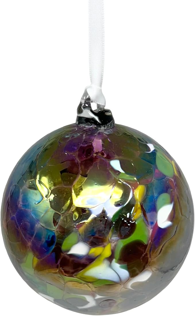 Small Friendship Glass Ball Globe - Purple 3.5 inch Hand Blown Handmade Hanging Garden Gazing Ball Indoor Outdoor Home Décor