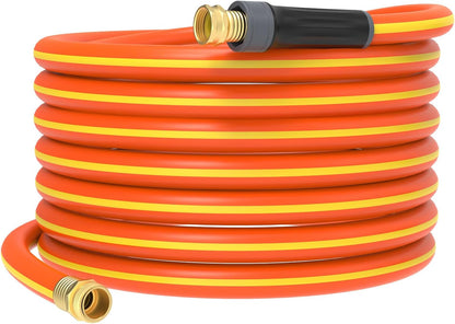 Hybrid Hose 75ft x 5/8", Short Garden Water Hose Heavy Duty, Flexible, Lightweight Hybrid Water Hose with Swivel Handle,3/4'' Brass Fittings, Available For Reel Cart Backyard Burst 500 PSI