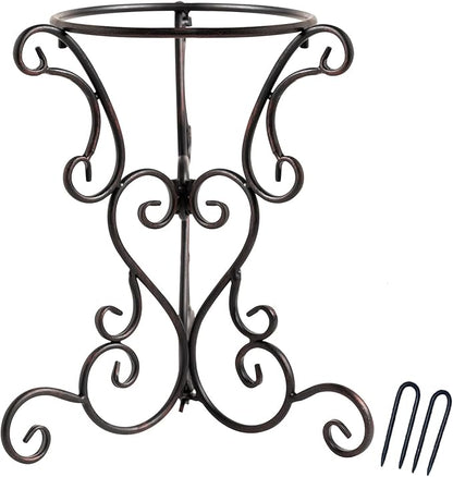 Gazing Globe Stand, Gazing Ball Stand for 8-10 Inches Garden Gazing Globes, Outdoor Garden Black Metal Scroll Gazing Globe Display Stand