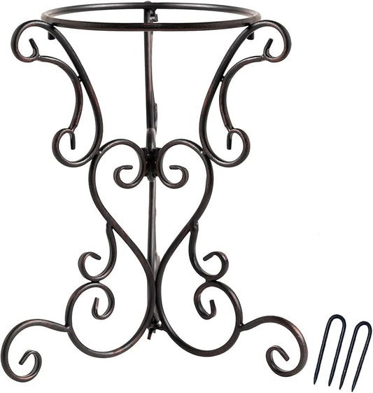 Gazing Globe Stand, Gazing Ball Stand for 8-10 Inches Garden Gazing Globes, Outdoor Garden Black Metal Scroll Gazing Globe Display Stand