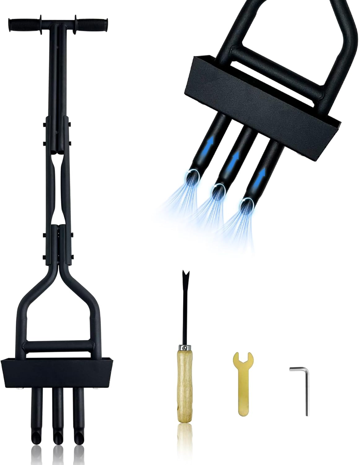 Core Aerator Lawn Tool,Lawn Aerator for Lawn Care, Aerator Lawn Tool for Gardens courtyards Golf Courses，Lawn Aerator Tool with Collector