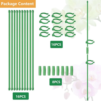 Belit 8 Pack Small Plant Support Plant Stakes, Adjustable Garden Single Stem Support Stake, Planter Support Ring for Orchid, Rose, Peony, Peppers and More, DIY 24 inch