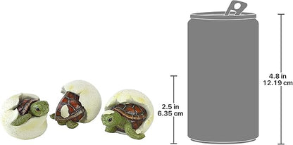 Design Toscano QM2562500 Out of the Shell Baby Turtle Triplet Statues,Full Color