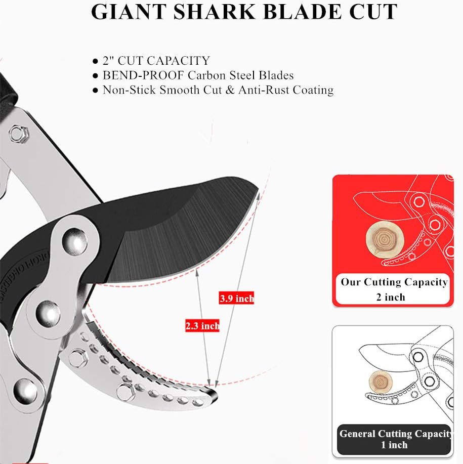 Heavy Duty Anvil Lopping Shears -2 inch Cutting Capacity Bypass Lopper - Extendable 26 Inch to 41 Inch,Professional Tree Branch Cutter