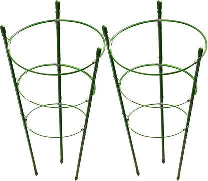 LEOBRO Tomato Cage, 2 PCS Plant Support Cage Rust Resistant Garden Ring Stake Plant Support for Tomato, Trellis, Climbing Plant, Flower, Small Plant Cages for Small Plants,17.7" H