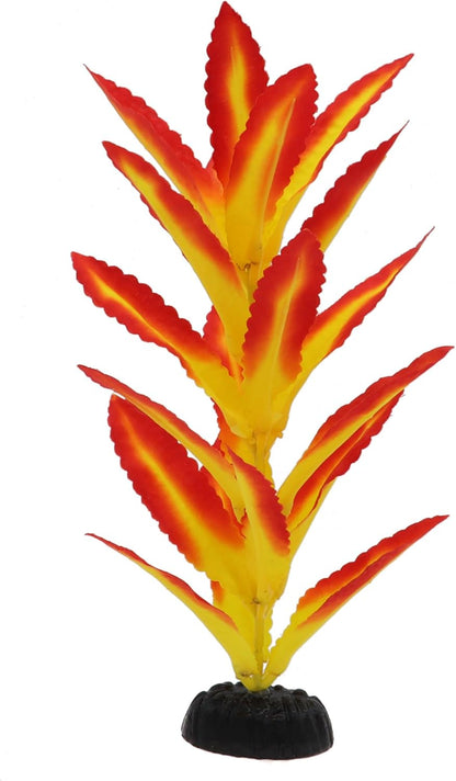 Silk Aquarium Plants for Betta Fish Tank, 2 Pcs 7.8 Inch Small Silk Aquarium Plant Aquatic Water Grass Decoration (Yellow-Red, 8 Inch)