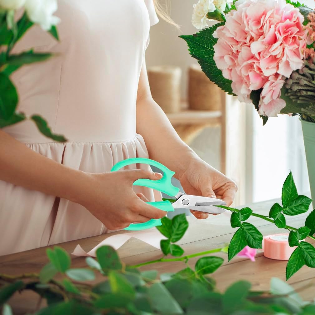 12 Pcs Flower Scissors, Stainless Steel Floral Shear, Premium Garden Pruning Shears, Sharp Garden Scissors, Flower Shears for Fresh Flowers Gardening (Blue, Green, Pink, Violet)