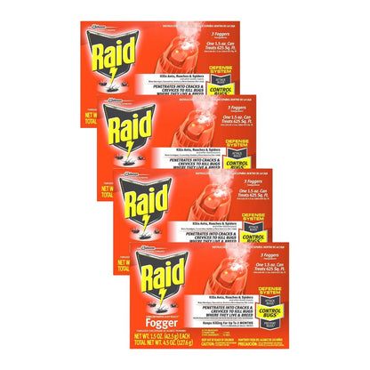Raid Concentrated Deep Reach Fogger (Pack of 4)