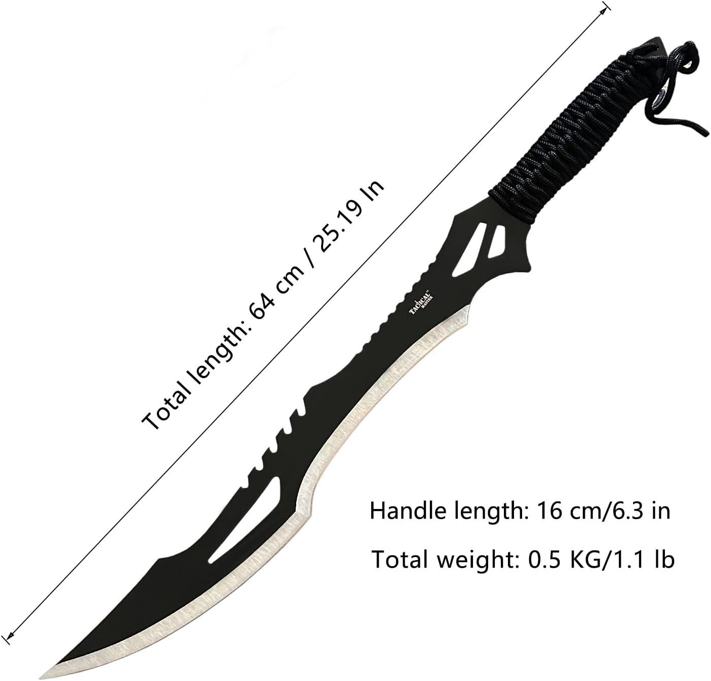 Sword Machete with Nylon Sheath and Lanyard Jungle Hunter Machete for Outdoor Adventure