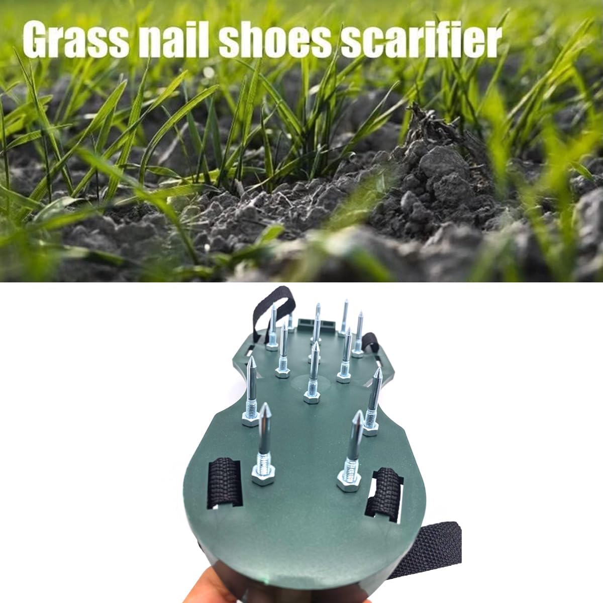 Lawn Shoes, Spike Shoes Lawn Tool Aeration Shoes for Epoxy Floor, Lawn Yard Patio Lawn Garden Yard (Green)