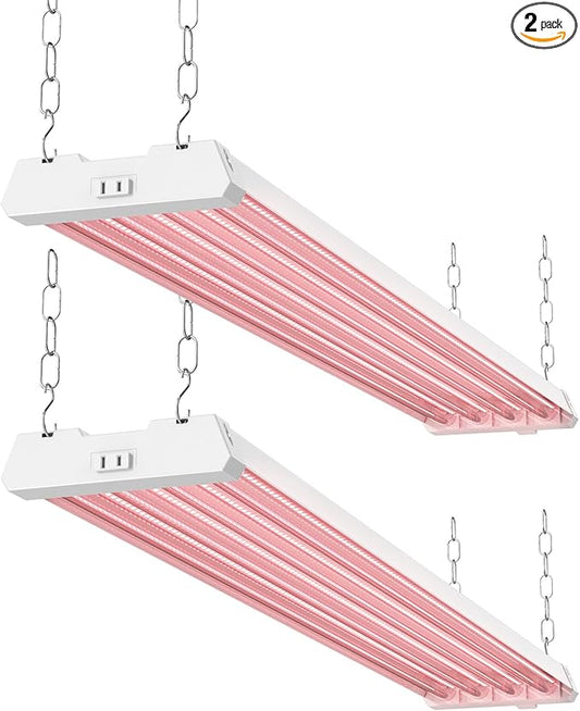 Sunco 4FT LED Grow Lights Full Spectrum for Indoor Plants 80W Integrated Suspended Fixture, Plug in Linkable, for Indoor Greenhouse Year Round Plant Seedling Grow Lamp Super Bright 2 Pack