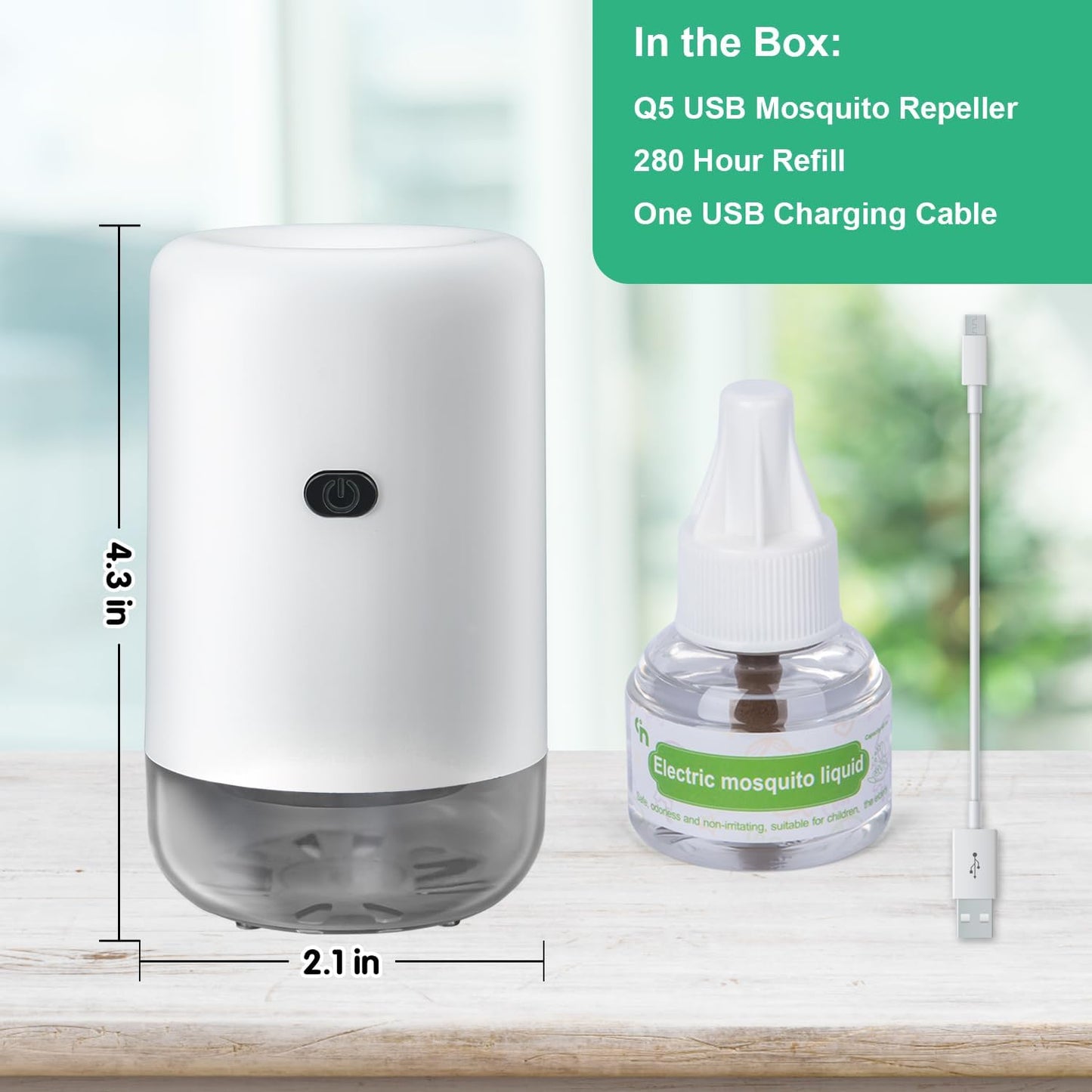 Mosquito Repeller, USB Electronic Mosquito Repeller Indoor Use, Includes 280 Hr Repellent Refill for Home, Bedroom, Office