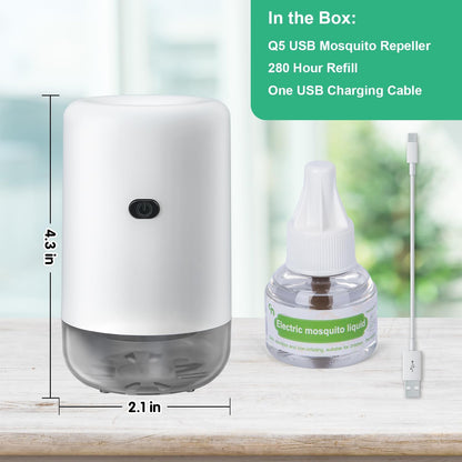 Mosquito Repeller, USB Electronic Mosquito Repeller Indoor Use, Includes 280 Hr Repellent Refill for Home, Bedroom, Office