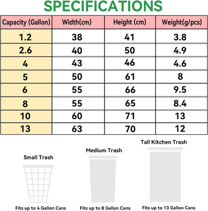 4 Gallon Trash Bags Drawstring, 4 Gal Small Garbage Bags for Home & Office (Pack of 73), 43x46cm, 4.6g/pcs, Unscented, White