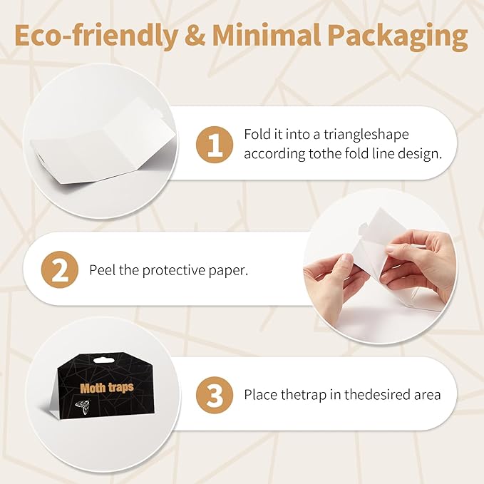 Upgraded Moth Traps, Double Potent Pantry & Clothes Traps with Pheromones Prime, No Toxic & Odorless Meal Moth Trap, Organic Sticky Moths Balls Repellent with Lure for Closet, Kitchens -20Pack