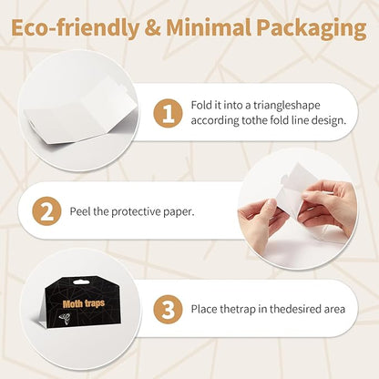 Upgraded Moth Traps, Double Potent Pantry & Clothes Traps with Pheromones Prime, No Toxic & Odorless Meal Moth Trap, Organic Sticky Moths Balls Repellent with Lure for Closet, Kitchens -20Pack