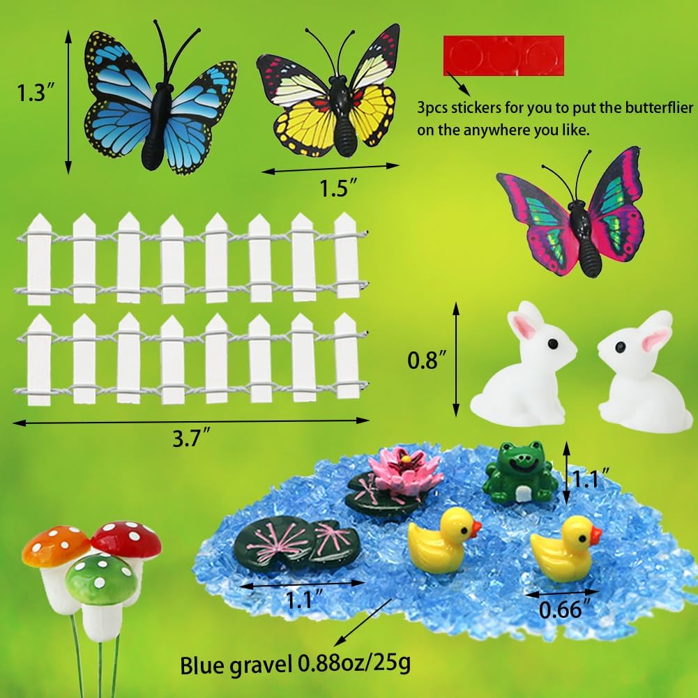 BangBangDa Miniature Fairy Garden Accessories - Garden Gnome Figurines House Set of 22PCS - Outdoor Resin Mini Gnomes Statue for Plant Pots Decor, Women Gardening Lover Birthday Gift