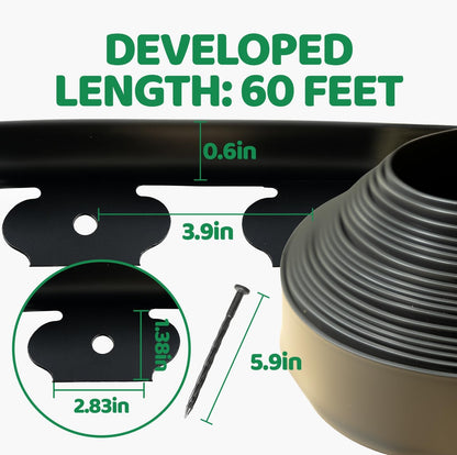 Landscape Edging, 72FT Garden Edging Borders Kits with 66 Anchoring Spikes, Plastic Edging Border No Dig for Garden Flower Beds Lawn Yard Paver Pathway