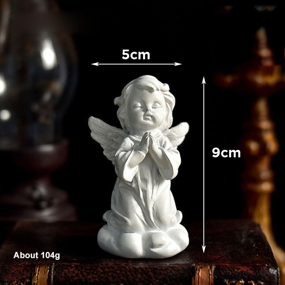 Praying Cherub Angel, Resin Garden Memorial Statue Figurine, 3.54" H x 1.97" W