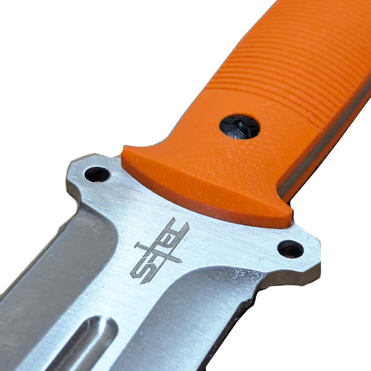 NLX Premier 12" Full Tang Stainless Steel Machete with G10 Handle & Durable PVC Kydex Sheath. for Collection, Gift and Camping Purpose (Orang)