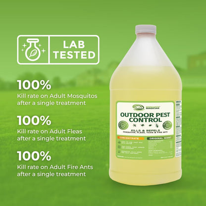 Mosquito Magician Liquid Concentrate - Kills Mosquitoes, Fleas, and Fire Ants - Use with Pump or Backpack Sprayers, Foggers, or Automatic Misting Machines - Ideal for Yards, Lawns, Patios - 1 Gallon