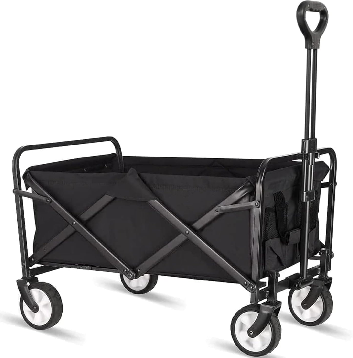 Beach Cart Large Capacity, Heavy Duty Folding Wagon Portable, Collapsible Wagon for Sports, Shopping, Camping Collapsible Foldable cart(220 LBS Capacity)