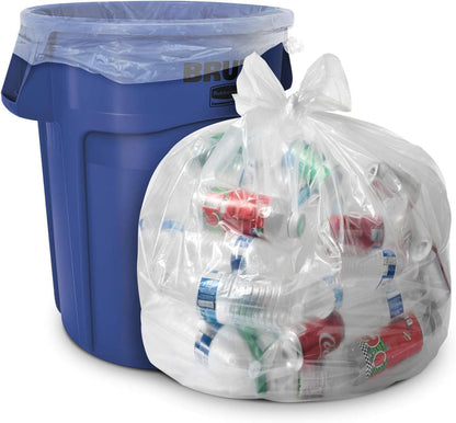 Aluf Plastics 45 Gallon 1.5 MIL Clear Garbage Bags - 40" x 46" - Pack of 200 - For Contractor, Industrial, Healthcare, & Municipal