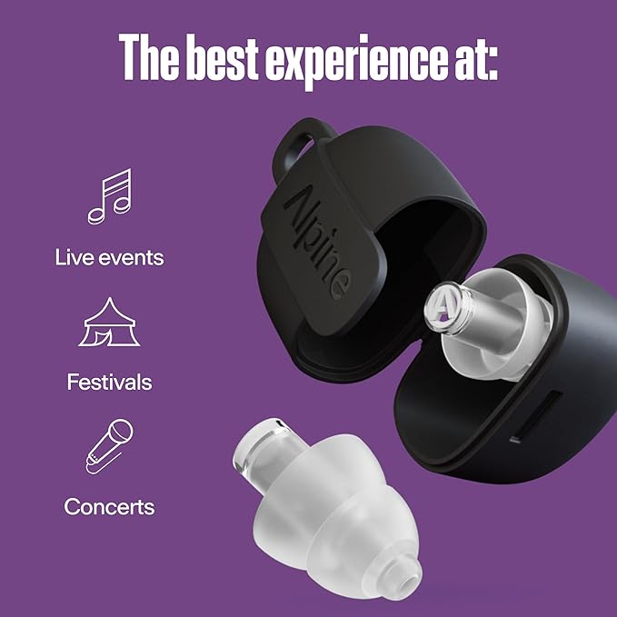 Alpine PartyPlug Pro Concert Ear Plugs, High Fidelity Professional Earplugs, 21dB Noise Reduction