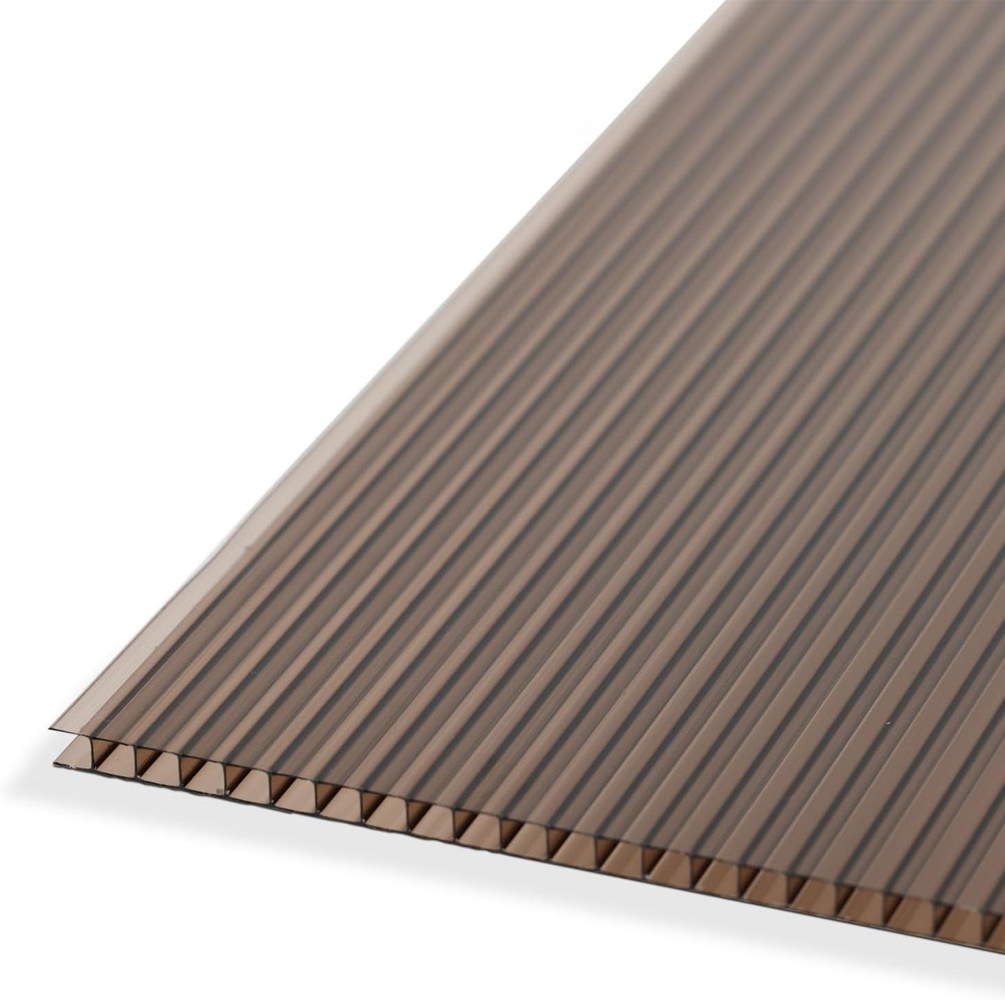 BPS 6Pcs 62'' (W) x 28'' (L) x 0.2'' Polycarbonate Panels, Waterproof UV Protected Reinforced Sheets, Outdoor Greenhouse and Gazebo Covering, Twin-Wall Bronze Sheets