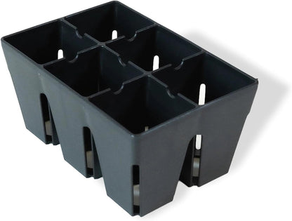 Epic Gardening Reusable Seed Starter Tray - 6 Cell/120 Seedling Starter Trays - Easy Watering, Indoor Greenhouse, Plant Starter, Gardener-Friendly for Seedlings | UV-Treated & BPA-Free - Black