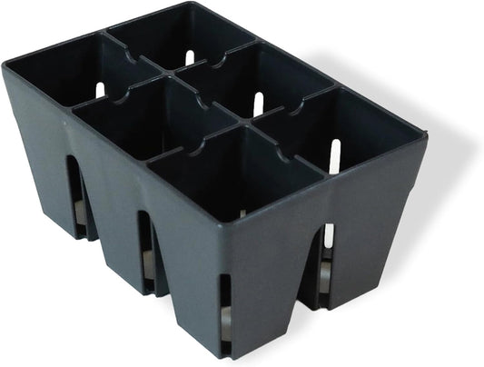 Epic Gardening Reusable Seed Starter Tray - 6 Cell/120 Seedling Starter Trays - Easy Watering, Indoor Greenhouse, Plant Starter, Gardener-Friendly for Seedlings | UV-Treated & BPA-Free - Black