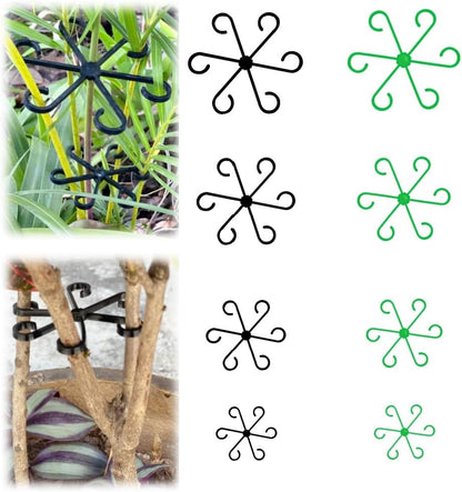 8 PCS Plant Stem Support, Plant Stakes for Indoor Plants Plant Clips for Climbing Plants, Plastic Monstera Plant Support Accessories for Potted Indoor Plant in Various Growth Stage(4 Sizes, 2 Colors)