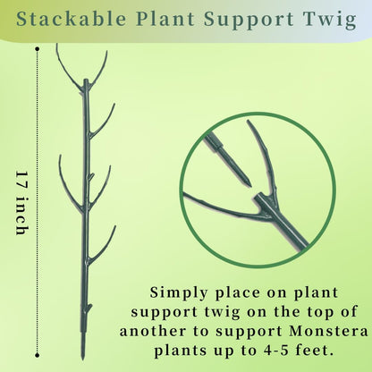 10 Pack Stackable Plant Support Stakes, 75inch Climbing Plant Sticks Structures for Monstera with Garden Ties, Durable Alternative to Moss Pole for Indoor Outdoor Plants