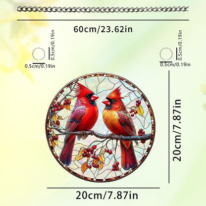Xmas Suncatcher Bird Window Hanging - Christmas Snowman Suncatcher for Door Terrace Garden Home Decor， Winter Rainbow Maker Birthday Gifts for Lovers Women Men Dad Mom