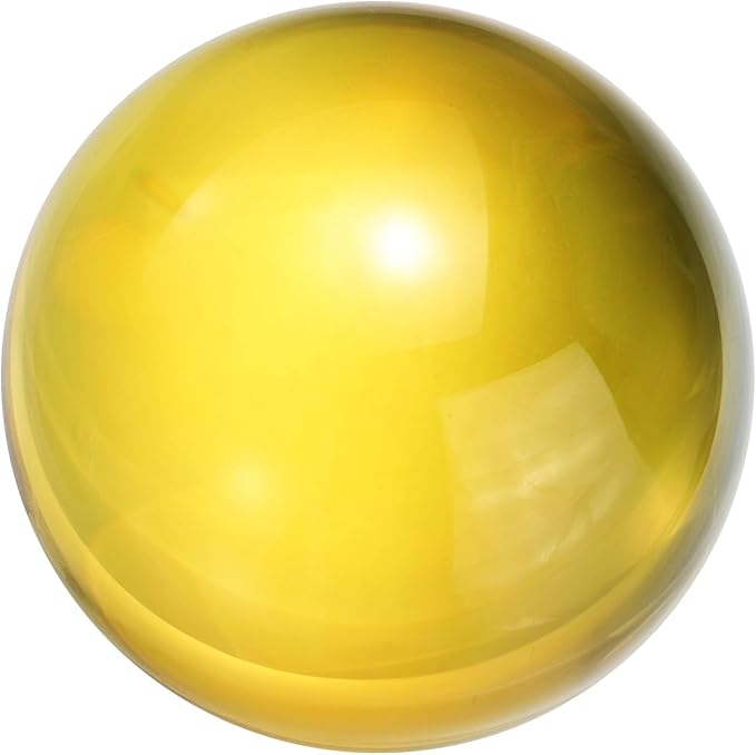 uxcell 50mm/2" Crystal Sphere Ball Glass Solid Decorative Sphere Crystal Ball Prop Ornament for Feng Shui Divination Fortune Telling Tabletop Fountain Decoration, Gold Yellow