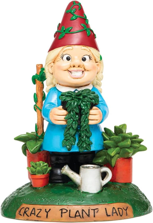 BigMouth Inc Crazy Plant Lady Garden Gnome Statue, Funny Outdoor Lawn & Yard Figurine, Housewarming Gag Gift Sculpture Decorations