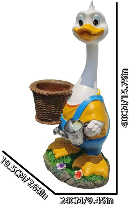 Couple Duck Garden Statue Duck Succulent Plant Flower Pot Goose Flower Pot Sculpture Indoor and Outdoor Art Decoration Courtyard Terrace Balcony Living Room Office Decoration Festival Gifts