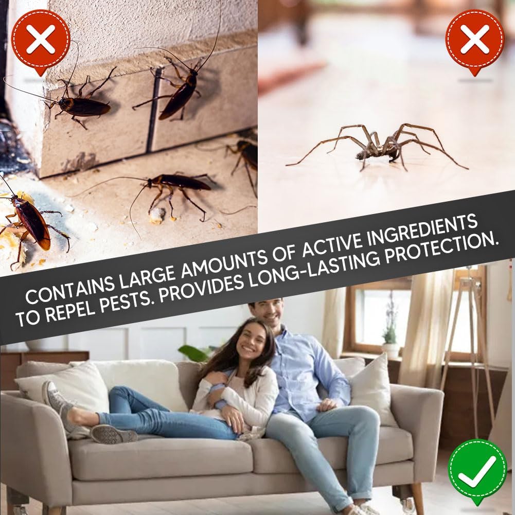 Pest Repellent, Rodent Repellent for Car Engines, Mouse Repellent, Keep Rodent, Roach, Mouse, Moth and Spider Away from House, Safe Around Kids, Pets & Plants, 120 sq ft Coverage - 2P