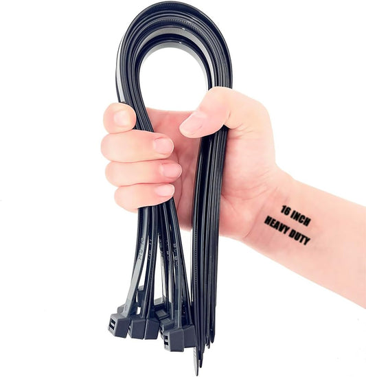 HS Large Zip Ties Extra Heavy Duty 16 Inch 200 Pounds Outdoor Use UV Proof Cable Tie Straps