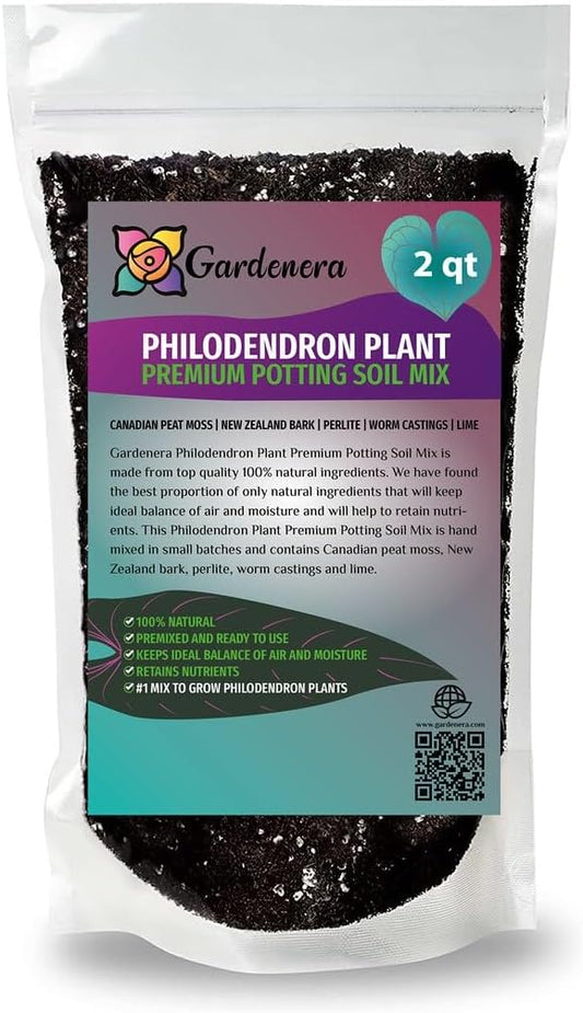 Organic Philodendron Potting Mix by Gardenera - Nourish Your Plants Naturally - 2 QUARTS