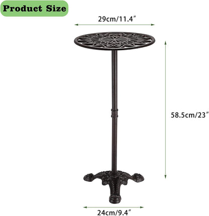OwnMy Cast Iron Tall Plant Stand Heavy Duty Vintage Flower Pot Holder Stand, Decorative Round Potted Plant Holder Rack, Indoor Outdoor Metal Plant Holder Wrought Iron Large Plant Stand for Home Garden