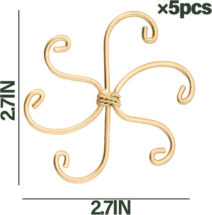 5Pcs Monstera Plant Stem Support Hook (2.75x2.75 inches) - Durable Metal Stem Support for Monstera & Fishbone Cactus, Easy Installation, Ideal Gift for Plant Lovers & Home Decor