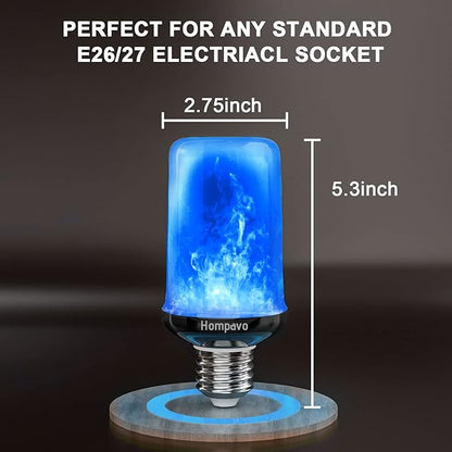 Hompavo 【Upgraded】 LED Flame Light Bulbs, Purple Flickering Light Bulbs with Upside Down Effect, E26/E27 Flame Bulb for Halloween Christmas Party Indoor and Outdoor Home Decoration (2 Pack)