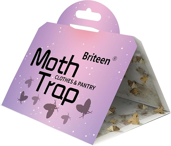 Pantry Moth Traps 10-Pack Safe and Effective for Food and Clothing- Glue Traps with Pheromones for Wool Closet Carpet Food and Cupboard K06