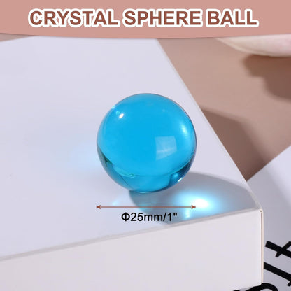 uxcell 25mm/1" Crystal Sphere Ball Glass Solid Decorative Sphere Crystal Ball Prop Ornament for Feng Shui Divination Fortune Telling Tabletop Fountain Decoration, Lake Blue