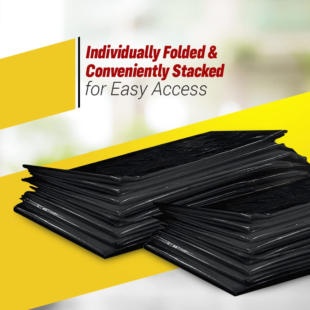 Dyno Products Online 55-Gallon, 1.5 Mil Thick Heavy-Duty Black Trash Bags, 50 Count - Large Garbage Liners (35W X 55L) Fits Huge Cans for Home Garden Lawn Yard Recycling Construction & Commercial Use