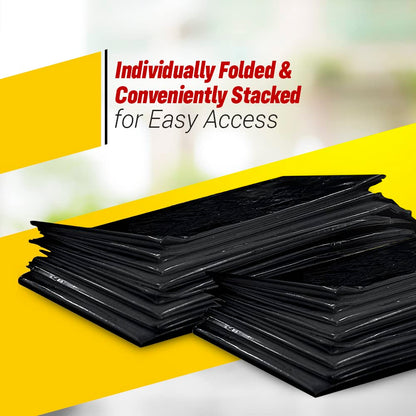 Dyno Products Online 55-Gallon, 1.5 Mil Thick Heavy-Duty Black Trash Bags, 50 Count - Large Garbage Liners (35W X 55L) Fits Huge Cans for Home Garden Lawn Yard Recycling Construction & Commercial Use