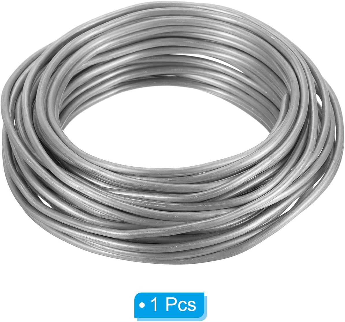 PATIKIL 3.0mm Bonsai Training Wire, Floral Wire Stems Anodized Aluminum Tree Wire 32.8 Feet Total for Gardening Branch Fixing, Silver Tone
