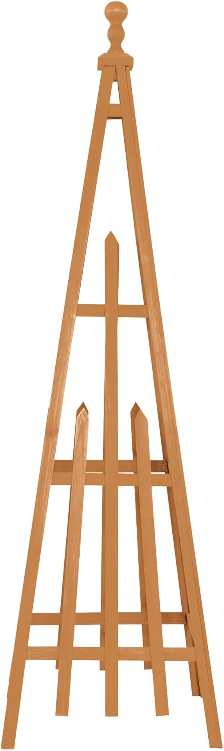 Wooden Obelisk Trellis The Ideal Support for Indoor and Outdoor Gardens, 68''H×20''W, Perfect for Tomatoes, Cucumbers, and Climbing Plants, Can Also be Used as a Background Decoration